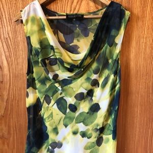 Sleeveless, semi-sheer blouse